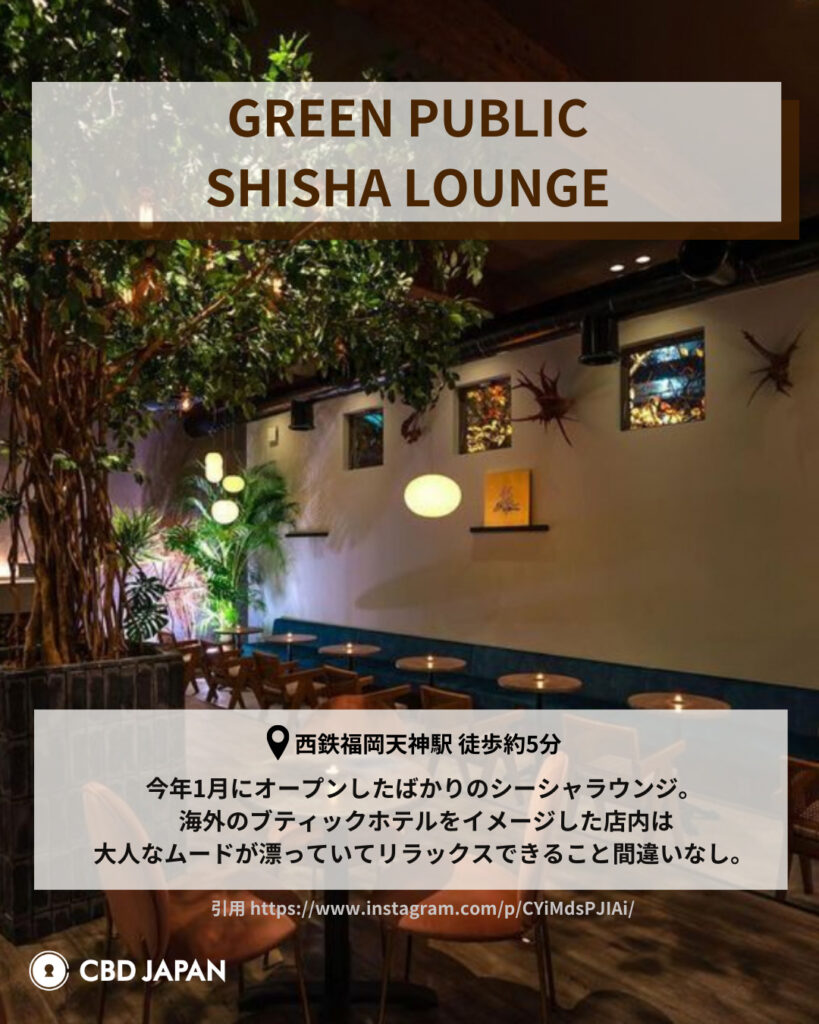 福岡のシーシャカフェ GREENPUBLIC SHISHALOUNGE